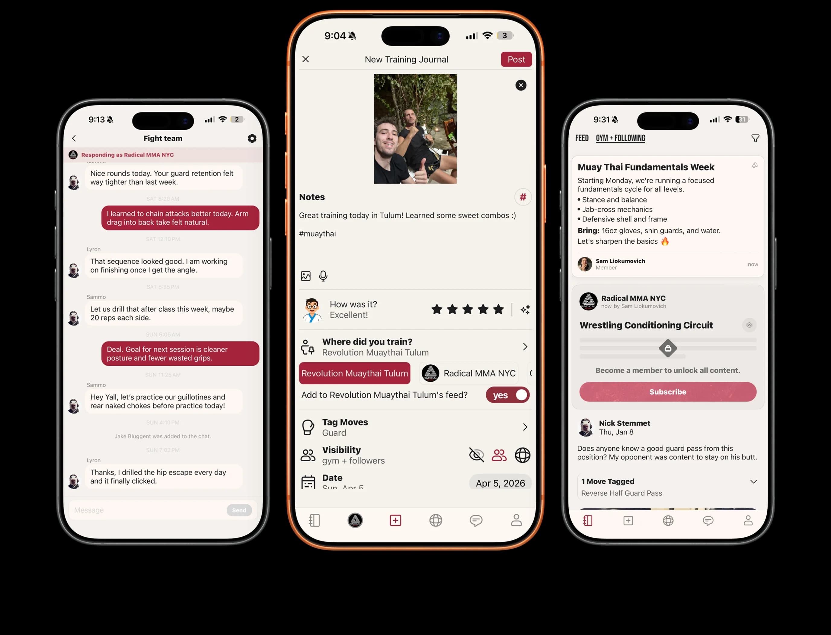 Combat House app mockups