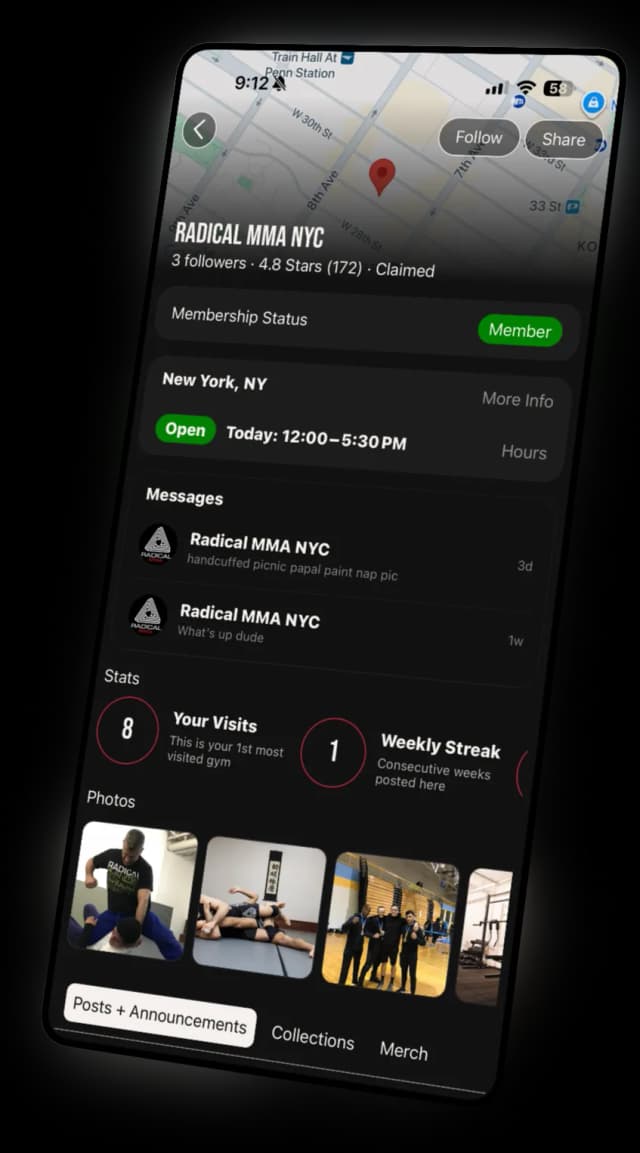 Gym screen mockup